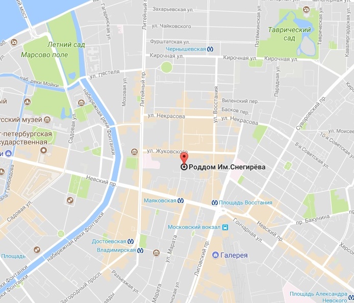 Роддом № 6 им. Снегирёва, СПБ - схема проезда